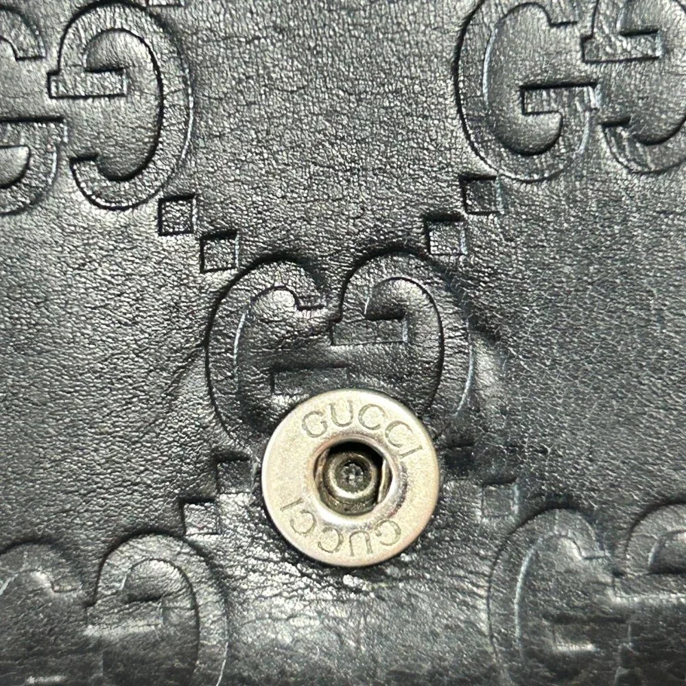 Gucci GG Sima Guccissima Black Leather Long Contiental Wallet COA + Dustbag - Picture 5 of 6